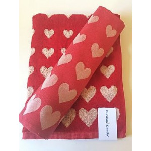 Handdoek - Hearts - Rood